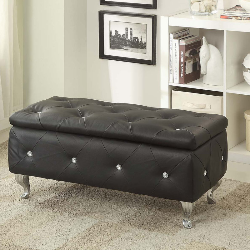 House of Hampton Victoria Faux Leather Flip Top Storage Bench & Reviews